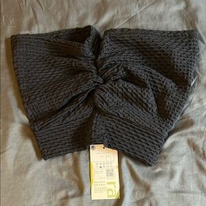 Black Textured Women's Shorts